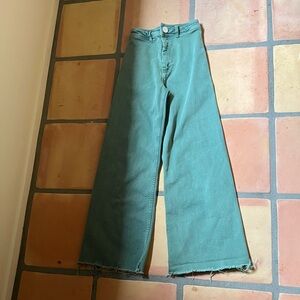 Zara Green Wide-Leg Jeans